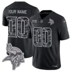 Men Minnesota Vikings Active Player Custom Black F U S E  2026 Salute to Service Limited Stitched Football Jersey