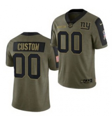 Men Women Youth Toddler New York Giants Custom 2021 Olive Salute To Service Limited Jersey