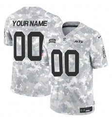 Men New York Jets Active Player Custom 2024 F U S E Arctic Camo Salute To Service Limited Stitched Football Jersey