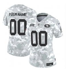 Women San Francisco 49ers Active Player Custom 2024 F U S E Arctic Camo Salute To Service Limited Stitched Jersey