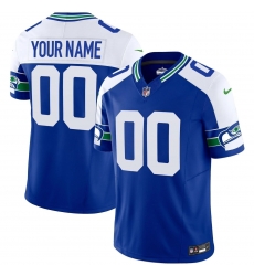Custom Men Seattle Seahawks Royal 2023 F U S E Throwback Jersey Custom Men Seattle Seahawks Royal 2023 F U S E Throwback Jersey