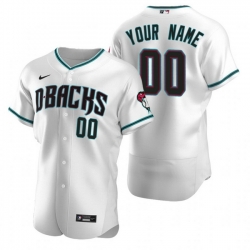 Men Women Youth Toddler All Size Arizona Diamondbacks Custom Nike White Teal Stitched MLB Flex Base Jersey