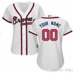 Men Women Youth All Size Atlanta Braves Cool Base Custom Jerseys White 3