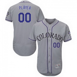 Men Women Youth All Size Colorado Rockies Custom Flex Base Jersey Grey