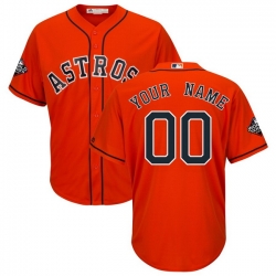 Men Women Youth Toddler All Size Houston Astros Majestic 2019 World Series Bound Official Cool Base Custom Orange Jersey