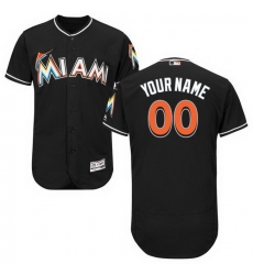 Men Women Youth All Size Miami Marlins Custom Flex Base Jersey Black