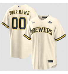 Men Milwaukee Brewers ACTIVE PLAYER Custom Cream 2026 World Series Cool Base Stitched Baseball Jersey