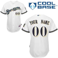 Men Women Youth All Size Milwaukee Brewers Custom Jerseys White 3