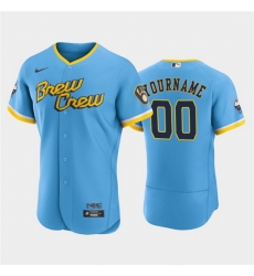 Men Women Youth Milwaukee Brewers Active Player Custom Powder Blue 2022 City Connect Flex Base Stitched MLB Jersey