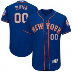 Men Women Youth All Size Flex Base New York Mets Majestic Royal Gray 2017 Alternate Authentic Collection Custom Jersey