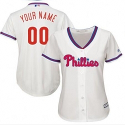 Men Women Youth All Size Philadelphia Phillies Cool Base Custom MLB Jersey White