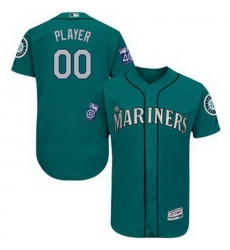 Men Women Youth All Size Seattle Mariners Majestic Alternate Aqua 2017 Authentic Flex Base Custom Jersey