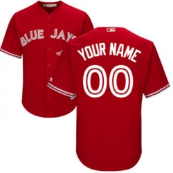 Men Women Youth All Size Toronto Blue Jays Cool Base Custom Jersey Red 3