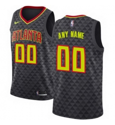 Men Women Youth Toddler All Size Atlanta Hawks Nike Black Swingman Custom Icon Edition Jersey