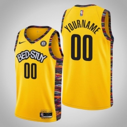 Men Women Youth Toddler Brooklyn Nets Yellow 2019 Custom Nike NBA Stitched Jersey