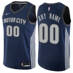 Men Women Youth Toddler All Size Nike Detroit Pistons Customized Authentic Navy Blue NBA City Edition Jersey