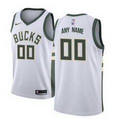 Men Women Youth Toddler All Size Milwaukee Bucks Nike White Swingman Custom Association Edition Jersey