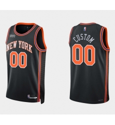 Men Women Youth Toddler New Yok New York Knicks Active Player Custom Black 75th Anniversary Stitched Swingman Basketball Jersey