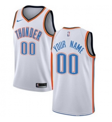 Men Women Youth Toddler All Size Nike Oklahoma City Thunder Customized Swingman White Home NBA Association Edition Jersey