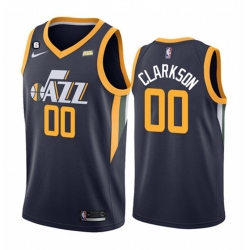 Men Women Youth Utah Jazz 00 Jordan Clarkson Navy Icon Edition With No 6 Patch Swingman Stitched Jersey