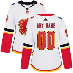 Men Women Youth Toddler White Jersey - Customized Adidas Calgary Flames Away  II