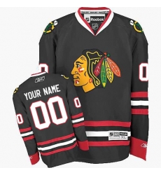 Men Women Youth Toddler Black Jersey - Customized Reebok Chicago Blackhawks Third