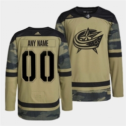 Men Columbus Blue Jackets Active Player Custom 2022 Camo Military Appreciation Night Stitched jersey