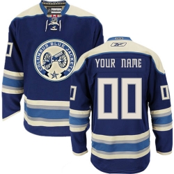 Men Women Youth Toddler Navy Blue Jersey - Customized Reebok Columbus Blue Jackets Third  II