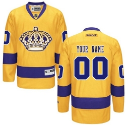 Men Women Youth Toddler Youth Gold Jersey - Customized Reebok Los Angeles Kings Third