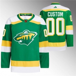 Men Women Youth Minnesota Wild Custom Green 2022 23 Reverse Retro Stitched Jersey