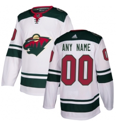 Men Women Youth Toddler White Jersey - Customized Adidas Minnesota Wild Away