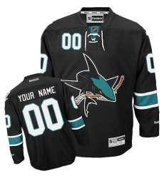 Men Women Youth Toddler Black Jersey - Customized Reebok San Jose Sharks Third