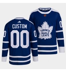 Men Women Youth Toronto Maple Leafs Black Custom Blue 2022 Reverse Retro Stitched Jersey