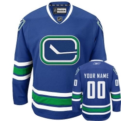 Men Women Youth Toddler Royal Blue Jersey - Customized Reebok Vancouver Canucks New Third