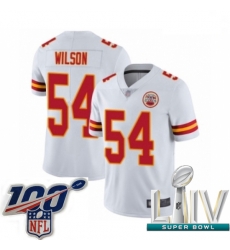 2020 Super Bowl LIV Men Kansas City Chiefs #54 Damien Wilson White Vapor Untouchable Limited Player Football Jersey