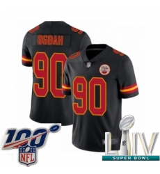 2020 Super Bowl LIV Men Kansas City Chiefs #90 Emmanuel Ogbah Limited Black Rush Vapor Untouchable Football Jersey