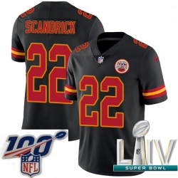 2020 Super Bowl LIV Men Nike Kansas City Chiefs #22 Orlando Scandrick Limited Black Rush Vapor Untouchable NFL Jersey