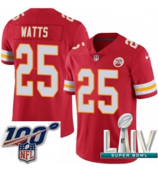 2020 Super Bowl LIV Men Nike Kansas City Chiefs #25 Armani Watts Red Team Color Vapor Untouchable Limited Player NFL Jersey