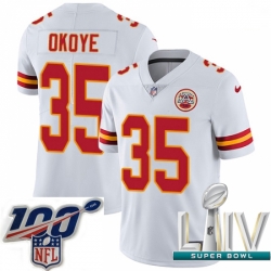 2020 Super Bowl LIV Men Nike Kansas City Chiefs #35 Christian Okoye White Vapor Untouchable Limited Player NFL Jersey