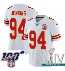 2020 Super Bowl LIV Men Nike Kansas City Chiefs #94 Jarvis Jenkins White Vapor Untouchable Limited Player NFL Jersey