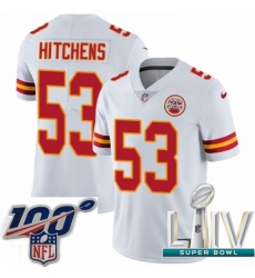 2020 Super Bowl LIV Youth Nike Kansas City Chiefs #53 Anthony Hitchens White Vapor Untouchable Limited Player NFL Jersey