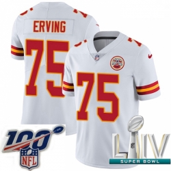 2020 Super Bowl LIV Youth Nike Kansas City Chiefs #75 Cameron Erving White Vapor Untouchable Limited Player NFL Jersey