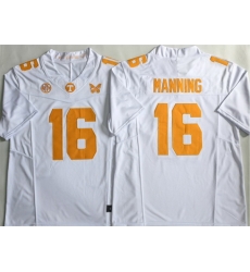 Men Tennessee Volunteers  16 Peyton Manning White F U S E  Stitched Jersey