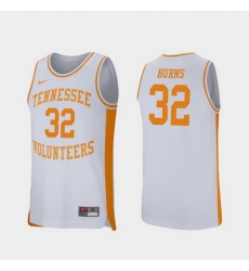 Men Tennessee Volunteers D.J. Burns White Retro Performance College Basketball Jersey