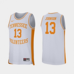 Men Tennessee Volunteers Jalen Johnson White Retro Performance College Basketball Jersey