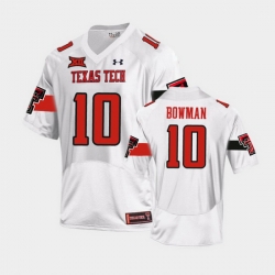 Men Texas Tech Red Raiders Alan Bowman Replica White Football Team Jersey