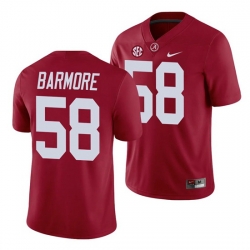 Alabama Crimson Tide Christian Barmore Game Crimson College Football Jersey