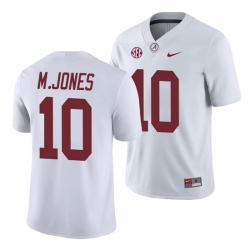 Alabama Crimson Tide Mac Jones Game White College Football Jersey