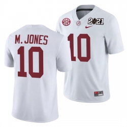 Alabama Crimson Tide Mac Jones White 2021 Rose Bowl Champions College Football Playoff College Football Playoff Jersey