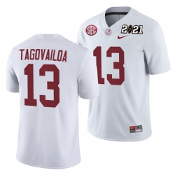 Alabama Crimson Tide Tua Tagovailoa White 2021 Rose Bowl Champions College Football Playoff College Football Playoff Jersey